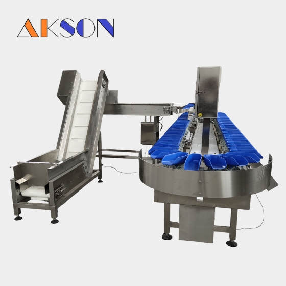 Weight sorting machine for chicken feet